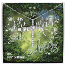 Girlfriend Cross Necklace - Fire in Soul & Grace in Heart