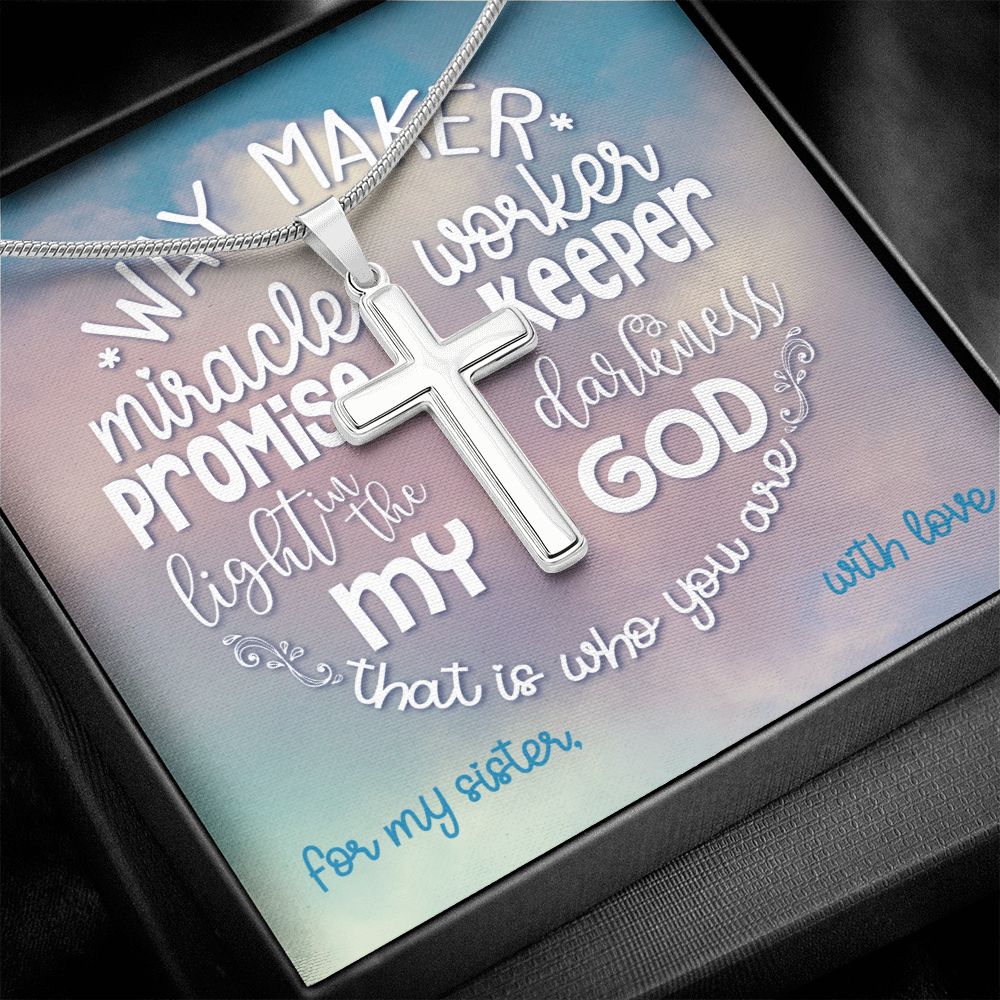Way Maker Cross Necklace - For Sister